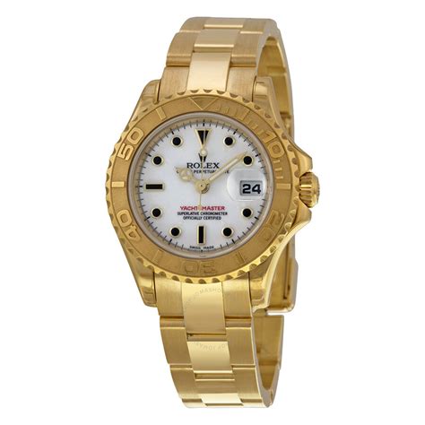 rolex yachtmaster ladies 18ct gold automatic watch|yacht master Rolex watch price.